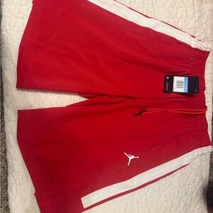 Jordan Red and White Athletic Shorts
